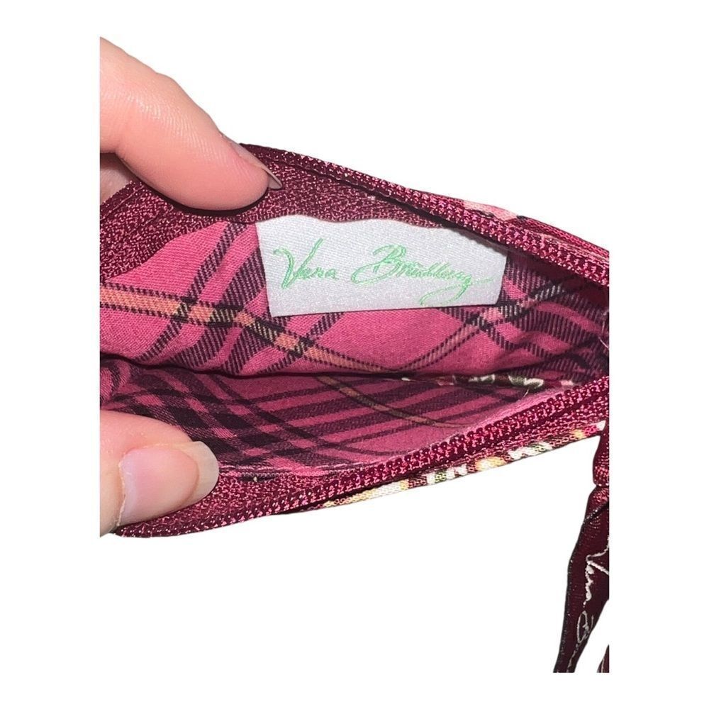 Vera Bradley Piccadilly Plum Zip ID Case Mini Wallet Pink Floral NWT - Picture 4 of 4